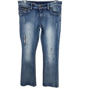 Kut From The Kloth So Low Kate Bootcut Jeans Flap Pockets Distressed Women 30